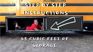 How to Mount Storage Box Underneath a School Bus Part 2 * Skoolie Conversion * Gus The Struggle Bus