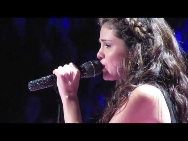 Selena Gomez Cries While Singing Love Will Remember at Barclays Center class=