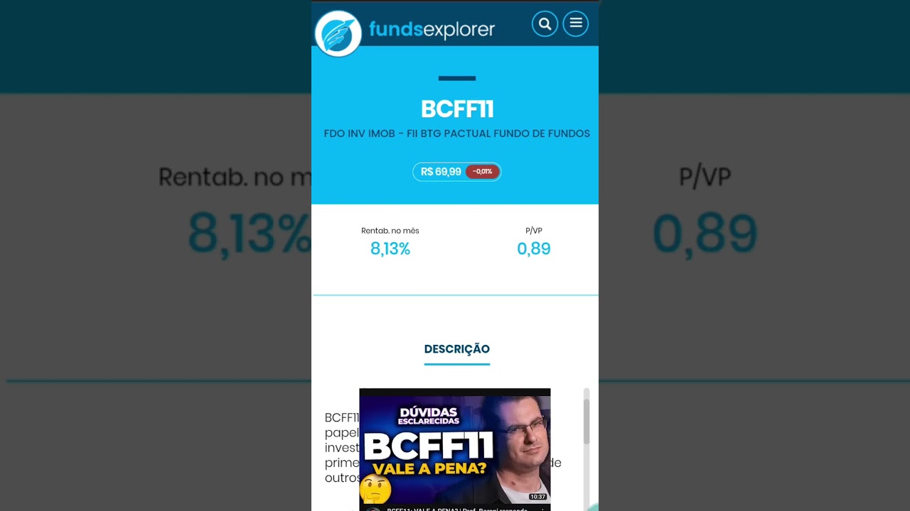 BCFF11 vale apena? quanto rende 5.000 reais investido nesse fii 