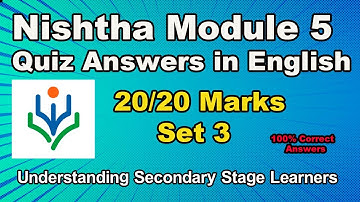 NISHTHA Module 5 Quiz Answers in English | Module 5 Secondary Level Quiz Answers | Set 3