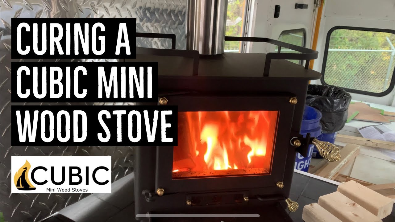 Our First Fire! Curing A Cubic Mini Wood Stove || 2020 Bus Conversion Ep 36  - YouTube