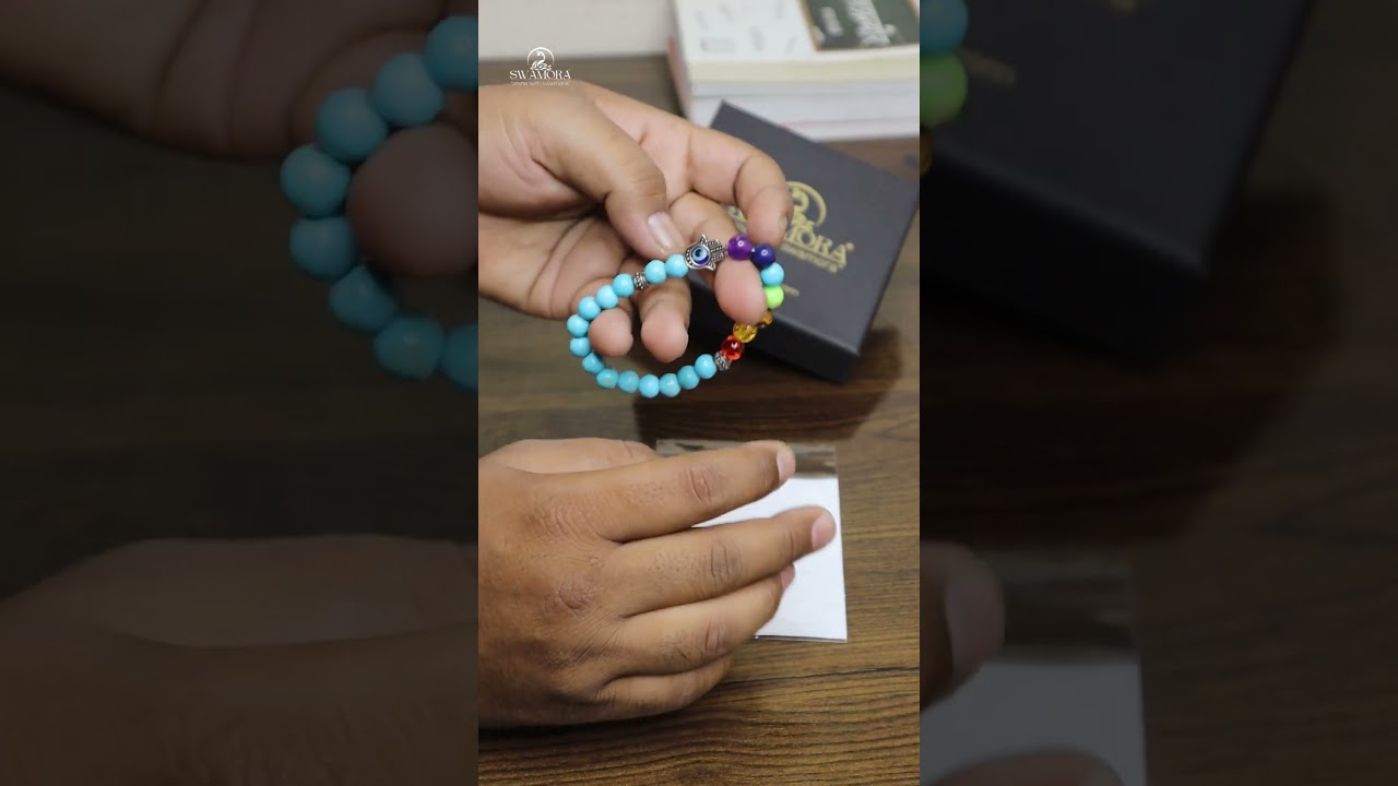 7 Chakra & Evil Eye Charm Free-Size Bracelet – For Positive Energy & Protection