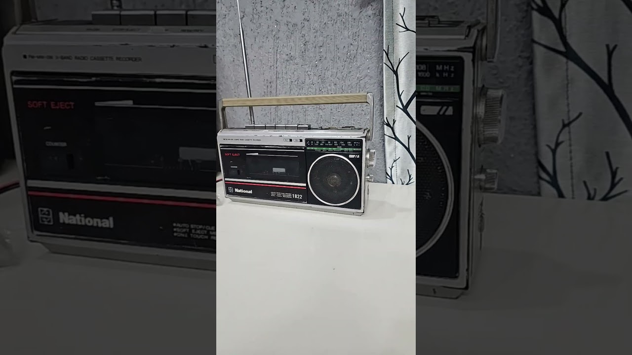 vintage National RX-1822 radio cassette recorder, a portable