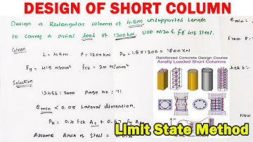 design of short column | design of column | short column design limit state method | IS456 design