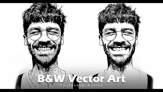 Black And White Vector Art Photoshop Action #Vector #Art #action