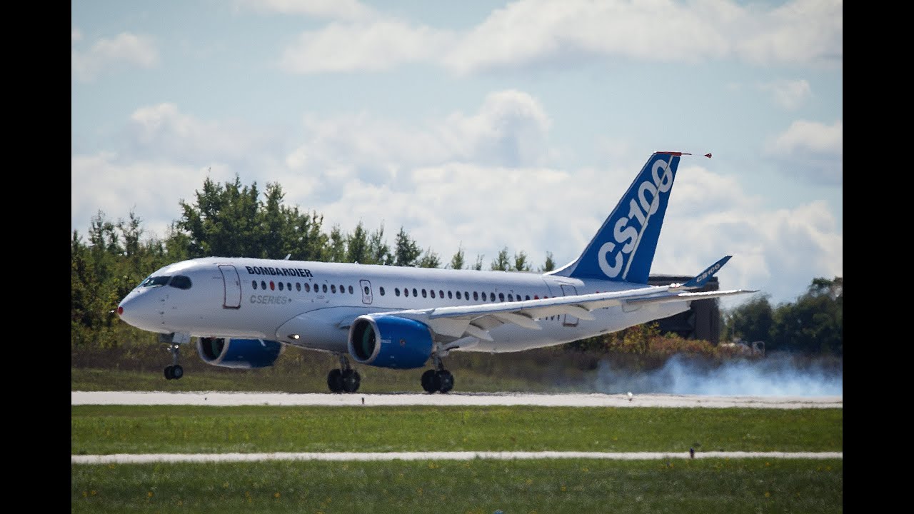 Bombardier CS100 test flight in Montreal YouTube