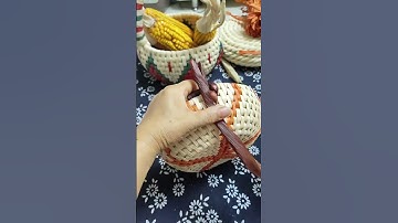 Handwoven basket crafting weaving patterns with skill and patience #basketweaving #wovensack