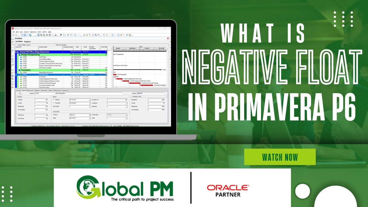What is Negative Float in Primavera P6?