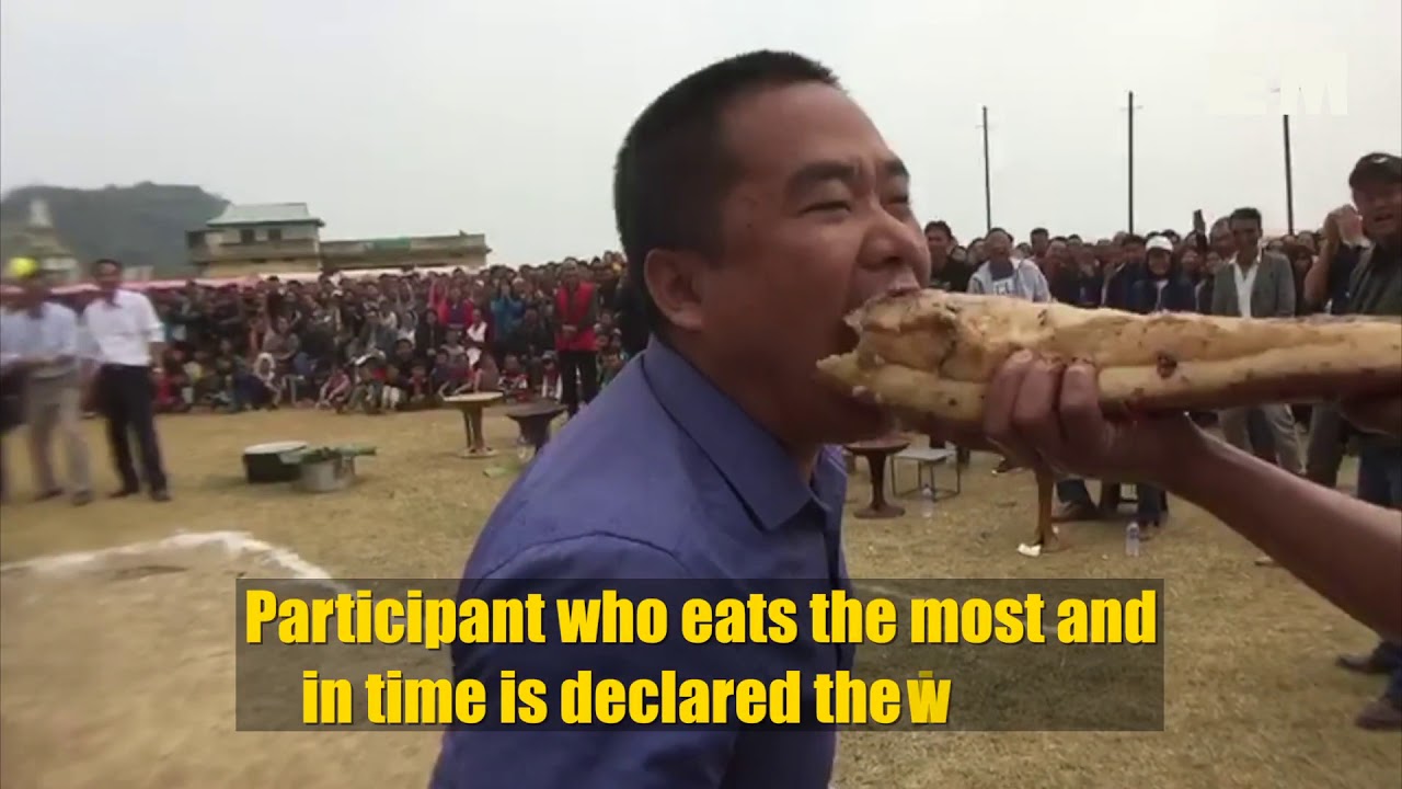 Nagaland: Pork eating contest at Thuwuni Festival in Pughoboto