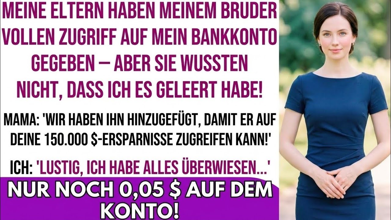 Meine Mutter lächelte über den Esstisch hinweg, als hätte sie gerade gute Nachrichten überbracht. "Wir haben Ryan vollen Zugriff auf deine 150.000 Dollar Ersparnisse gegeben. Er brauchte das Geld...