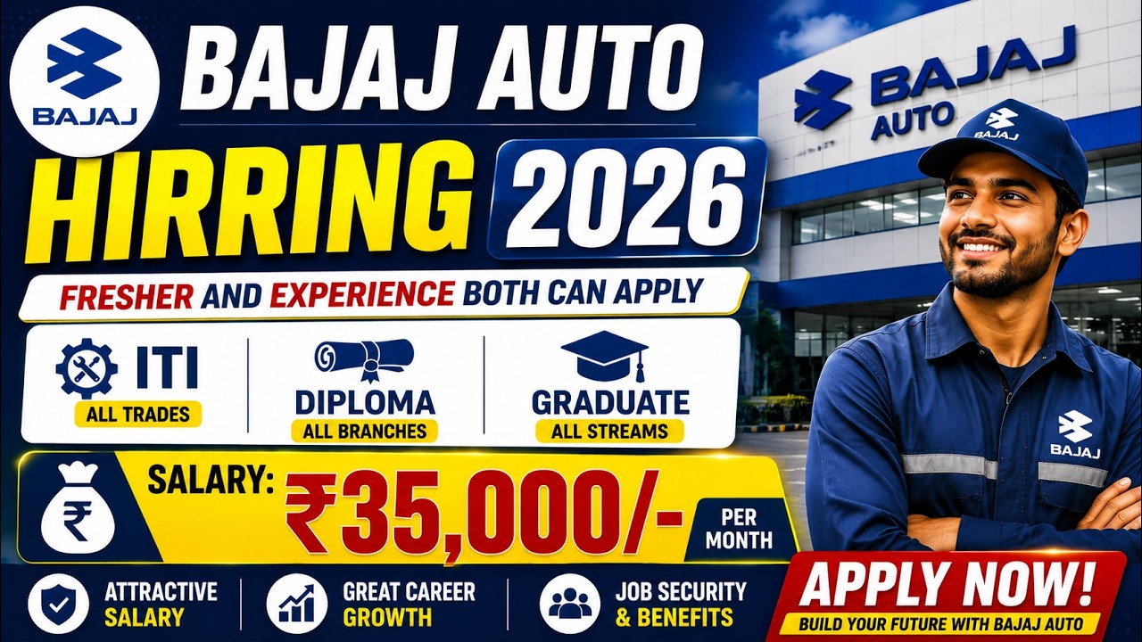 Bajaj Auto Recruitment 2026 | Freshers Job Vacancy 2026 | Private ...