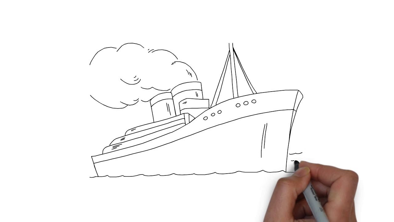 simple cruise boat drawing