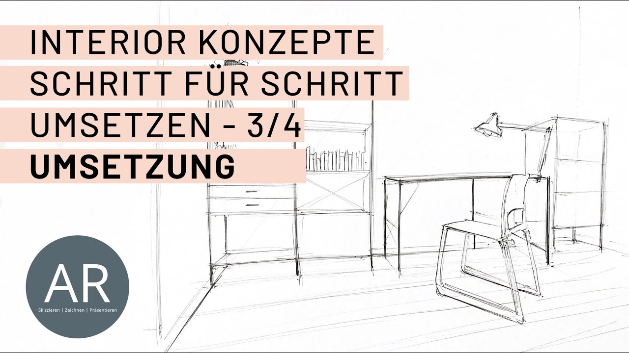 Interior Design Konzept 3/4. Räume zeichnen. Möbel im Raum zeichnen ...