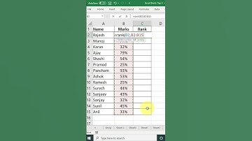 Rank Formula in Excel #shorts #exceltutorial #exceltips #excel #trending #viral #interview #india