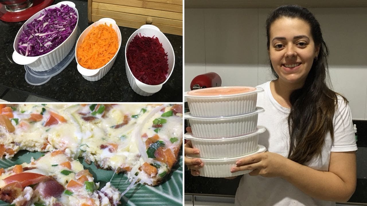 Dia de feira | Organizando legumes e frutas pra semana | Fiz omelete pizza!