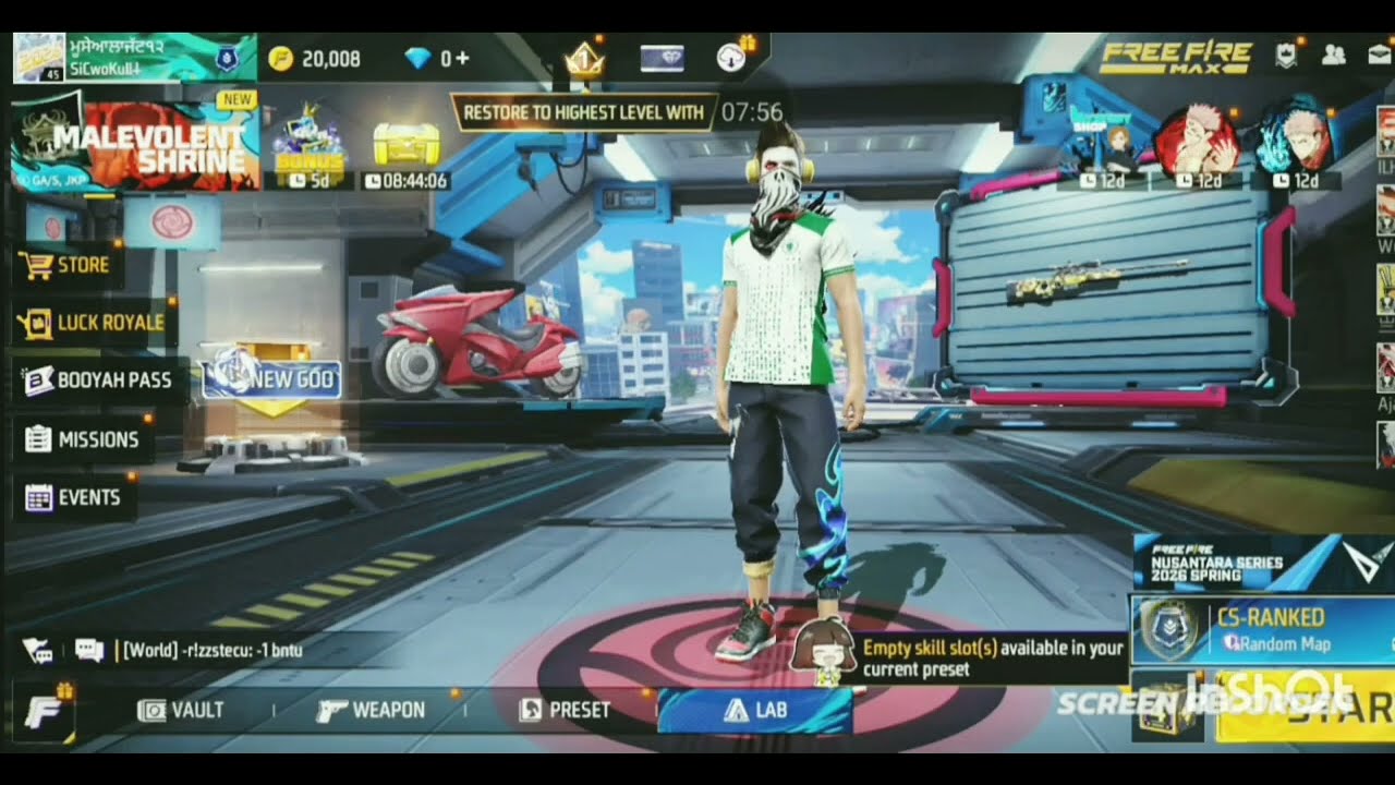 Free fire Indonesia server weapon collection 2026.