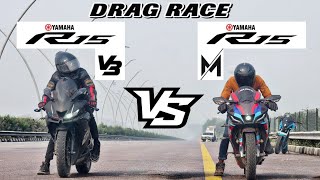 R15V3S VS R15M.|| Drag Race.🔥|| Race till their potential 🚀.|| 1 vs 1 Battle showdown—·