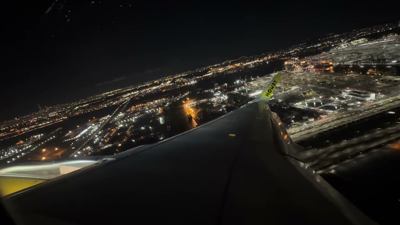 Takeoff from Newark Liberty Intl Airport (EWR) | Spirit Airlines A320 | Smooth Night Departure