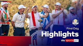 Europe complete HISTORIC away win despite USA's fightback | Ryder cup final day | Highlights