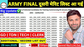 GOOD NEWS 🥰ARMY FINAL दूसरी मेरिट लिस्ट आ गई | Army Final Second Merit List out | Army Final Result