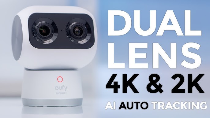  eufy Security Indoor Cam S350, Dual Cameras, 4K UHD Resolution  Security Camera with 8× Zoom and 360° PTZ, Human/Pet AI, Ideal for Baby  Monitor/ /Home Security, Dual-Band Wi-Fi 6, Plug