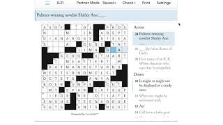 Wednesday 9/23/20 - New Yorker Crossword
