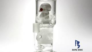 Bake Bros 18MM CON WP OCTOPUS MAN SKULL W FRIT DISK 10 CLEAR 13-316