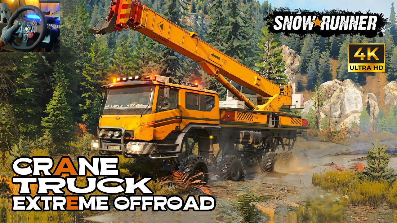 SnowRunner - Offroad Crane Truck Challenge! Conquer the Toughest Terrain | Logitech G29 Gameplay 
