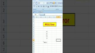 #shorts How to fix NULL Error in Excel ll How to remove NULL Error in Excel ll NULL Error in Excel l