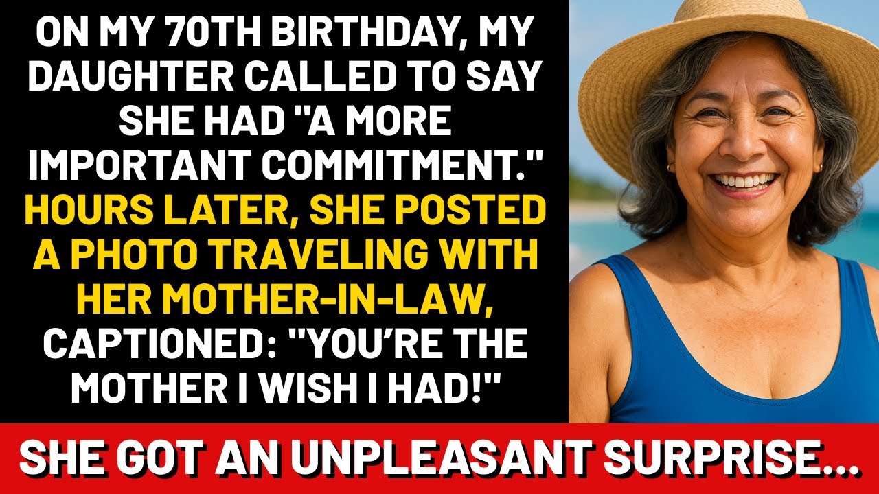 On my 70th birthday, my daughter called to say she had _a more important commitment. Hours later...