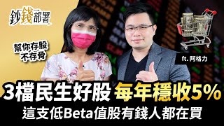 3檔民生好股每年穩收5% 這支低Beta值股有錢人都在買 存股不存骨《鈔錢部署》盧燕俐 ft.阿格力 20220804