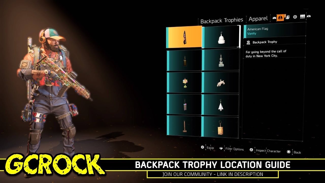 Backpack Trophy Location Guide - 15 Trophies | The Division 2 - YouTube