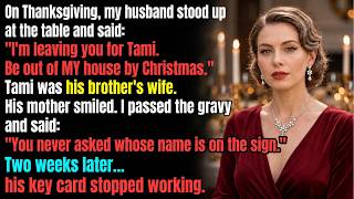 My Husband Left Me for His Brother's Wife at Thanksgiving—Two Weeks Later, His Key Card Stopped...