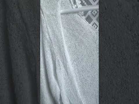 Туніка пляжна сітка довга з відкритою спиною чорна біла 60% котон, 28% віскоза, видео 2