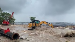 tsunami fenomena alam ombak bono ( tidal bore ) riau 12 Januari 2024