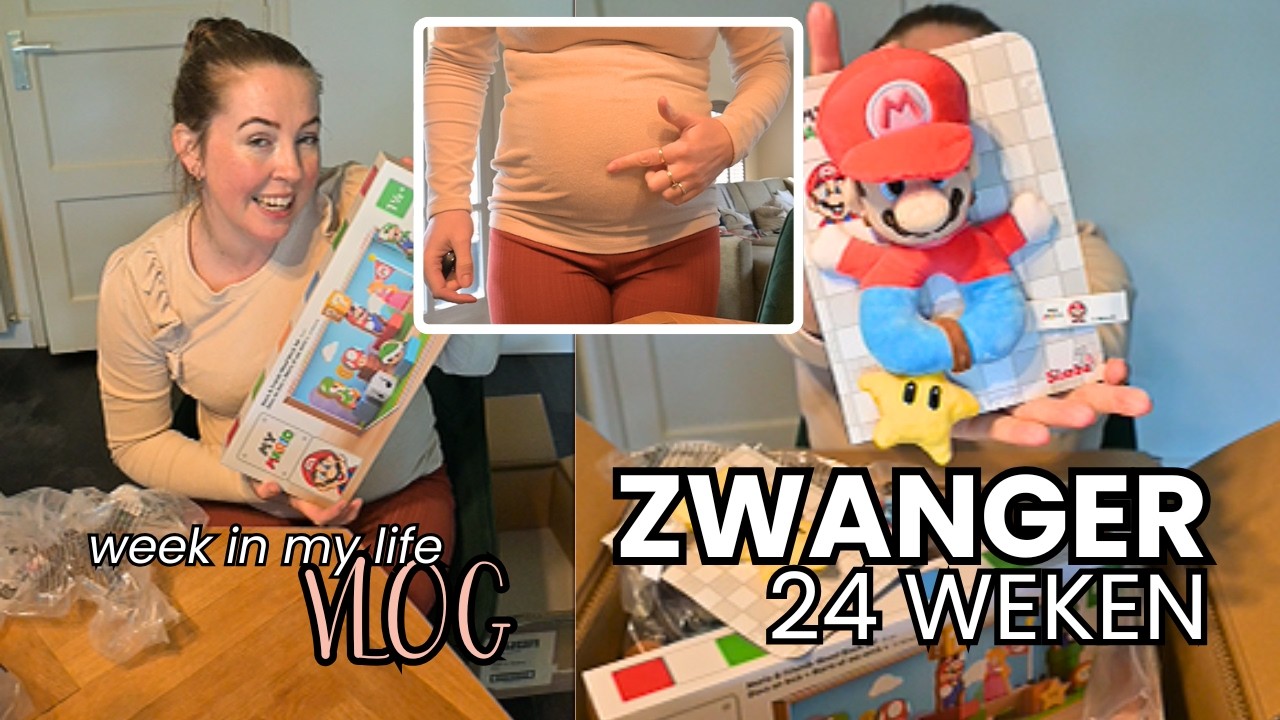 24 WEKEN ZWANGER 🤰​| My Mario UNBOXING Nintendo 🍄 BLADERDEEGHAPJES MAKEN & ​NESTELDRANG 🧼​| MATHIA