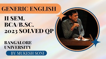 BU-II BCA/B.SC.-Generic English-2023 Solved Question Paper