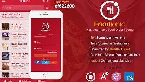 foodIonic - Ionic 3 Restaurant & Food Order Theme