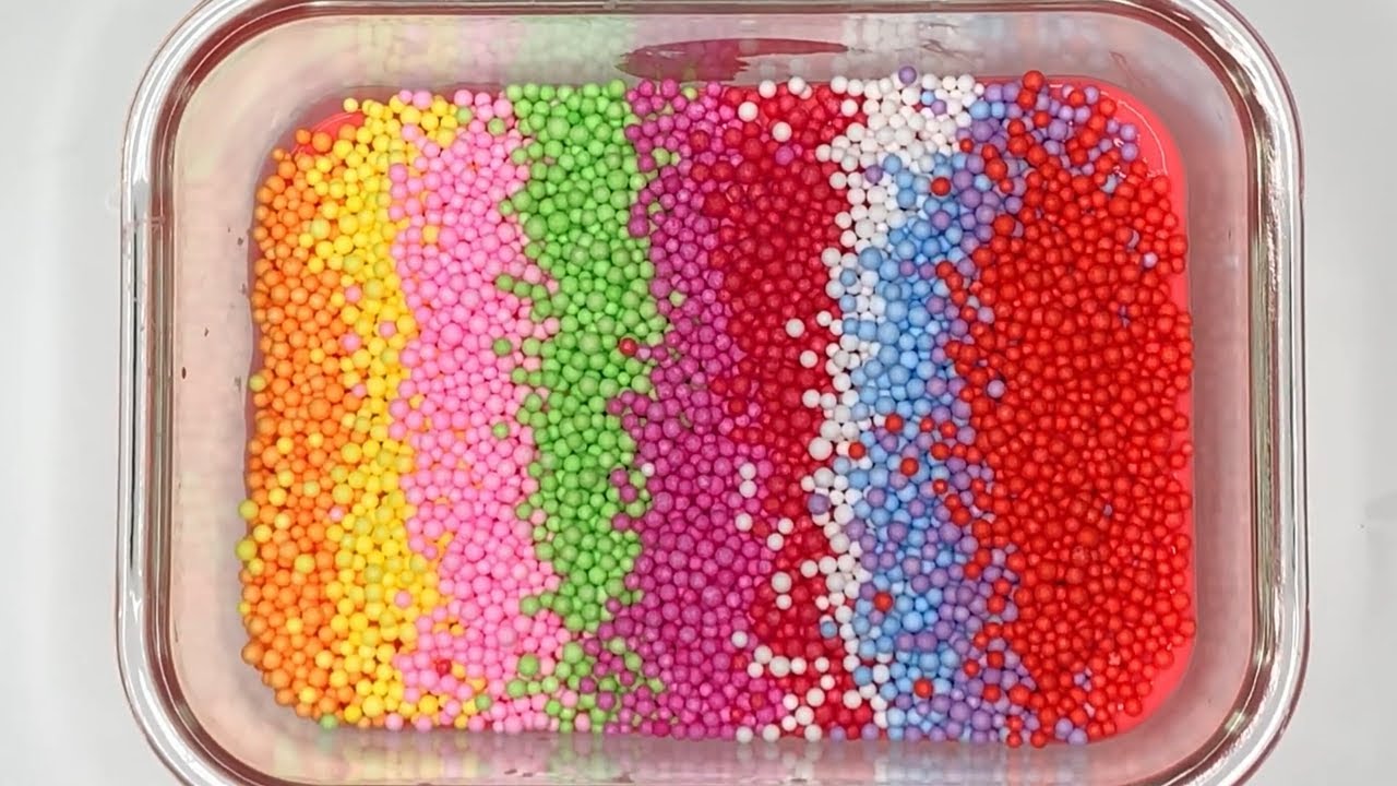 making crunchy slime with foam beads | ASMR Video 😍 | Satisfying Video