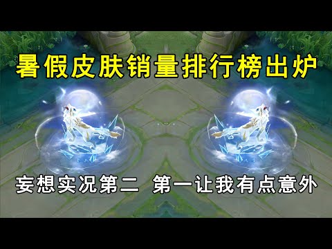 暑假皮肤销量排行榜出炉！妄想实况第二，第一让我有点意外