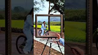 Ketika Bingkai dan Dunia Nyata Menyatu 🌼 #videoviral #shortsvideo# pemandanganalam #spotfoto