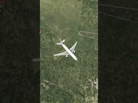 777-200 challenges the gravity acceleration runway, simulated