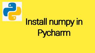 Install numpy in Pycharm