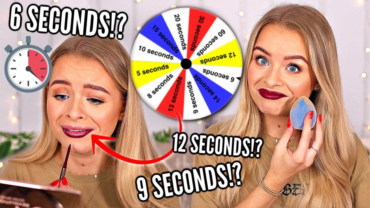MAKEUP ROULETTE!! TIME PRESSURE CHALLENGE.. 5 SECONDS, 60 SECONDS.. WHO