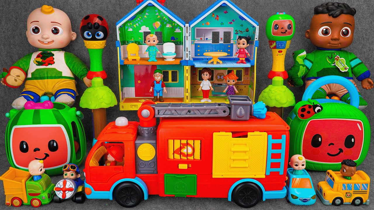97 Minutes COCOMELON Collection Unboxing - Satisfying Unboxing Coco Fire Truck (ASMR)