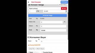 Nota Online : Contoh Nota Penjualan Ayam Potong di HP Android GRATIS, bisa kirim nota ke WA konsumen