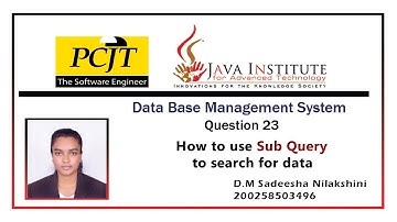 DBMS Video Series Question Set 23