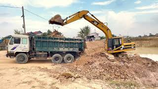 Excavator & Dump truck and Bullzer push soil into the canal amazing | 63dump truck by 63Dump truck  281 views 1 month ago 26 minutes