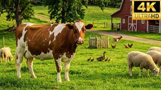 Relaxing Farm Animals, Realistic Animal Sounds in 4K 🌿