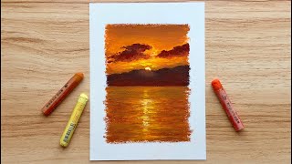 Oil Pastel Painting 油画棒 - Sunset